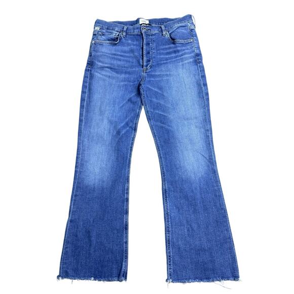 Citizens of Humanity Isola Bootcut Raw Hem Jeans Women’s 31 Blue Stretch Denim - Picture 1 of 11